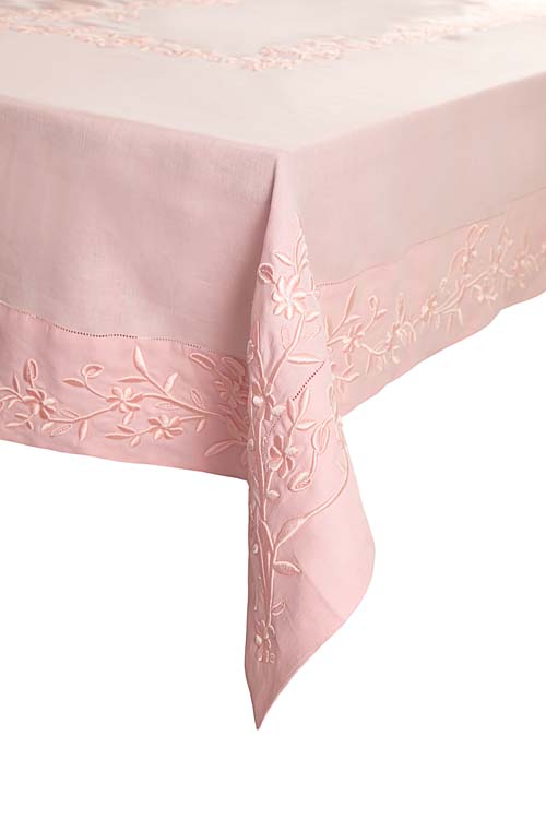 Rölyef Serisi Pembe Rengi Masa Örtüsü
