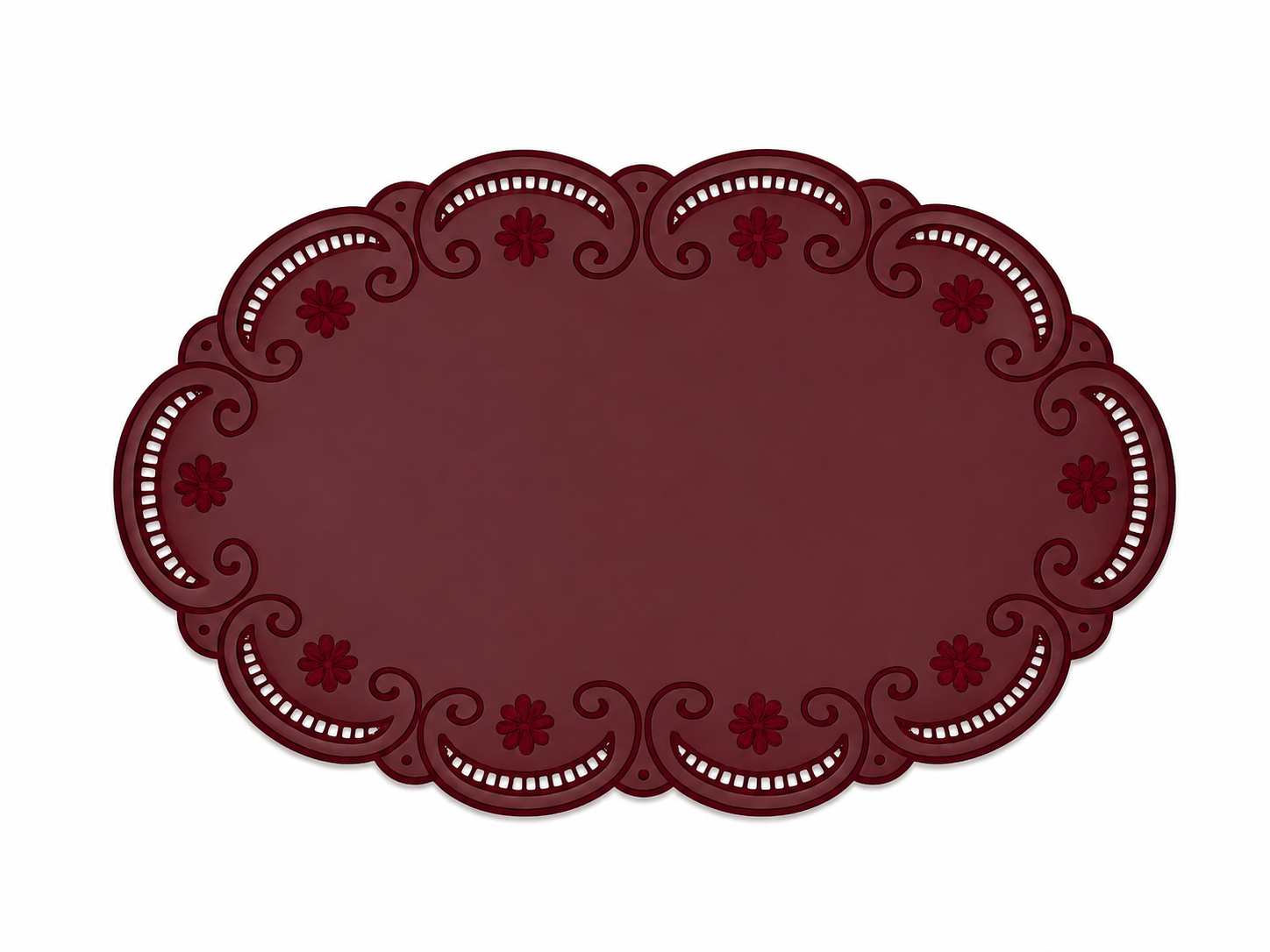 İMPERİALE SERİSİ ÇİFT TARAFLI BORDO-KREM DERİ AMERİKAN SERVİSİ