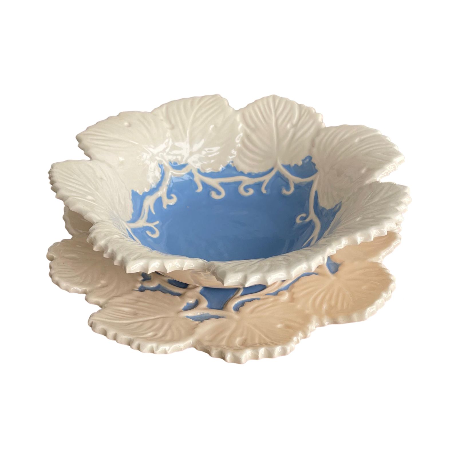 BLUE LEAVES SERİSİ TABAKLI KASE